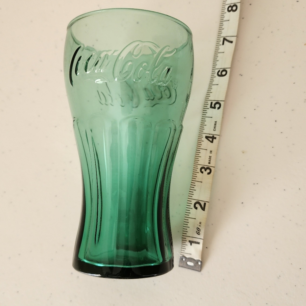 Vintage Green Coca-Cola Glass Cup Tumbler Retro Soda Glass - Picture 5 of 5